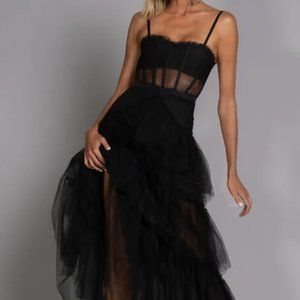 Black Tulle Maxi Dress